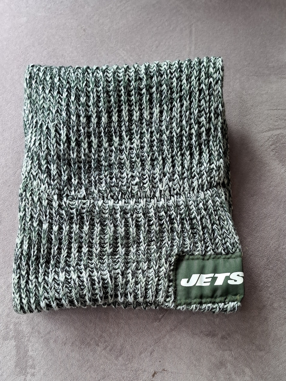 Jets Green and Gray Infinity Scarf